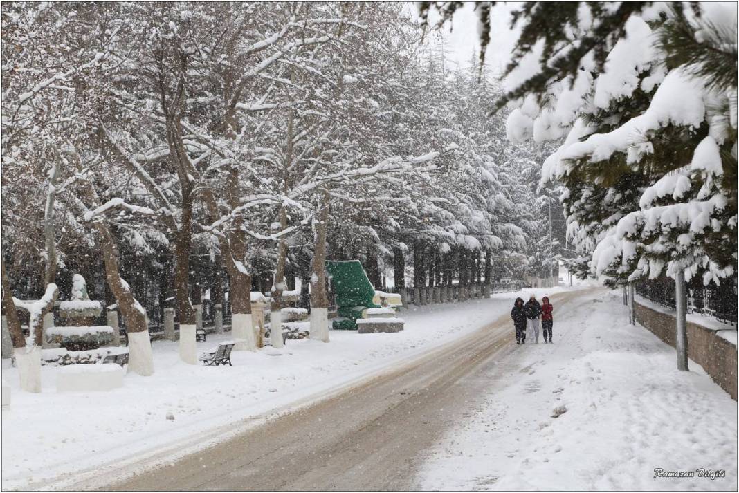 Konya’nın karla kaplı ilçesinden kartpostallık kareler 20